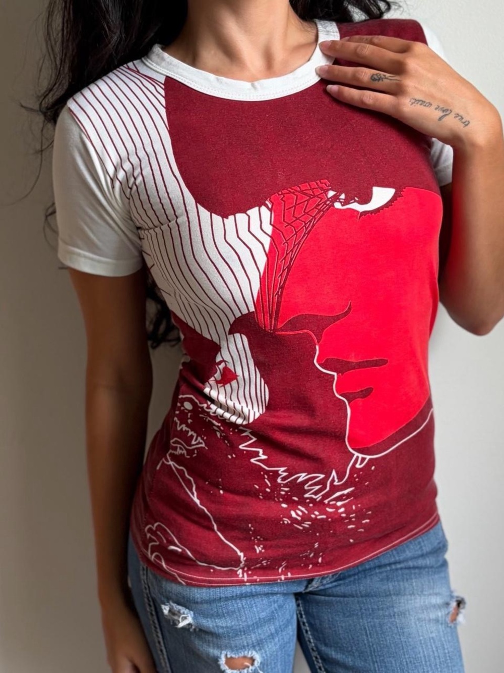 Y2K Euro Graphic Printed Top XS/S